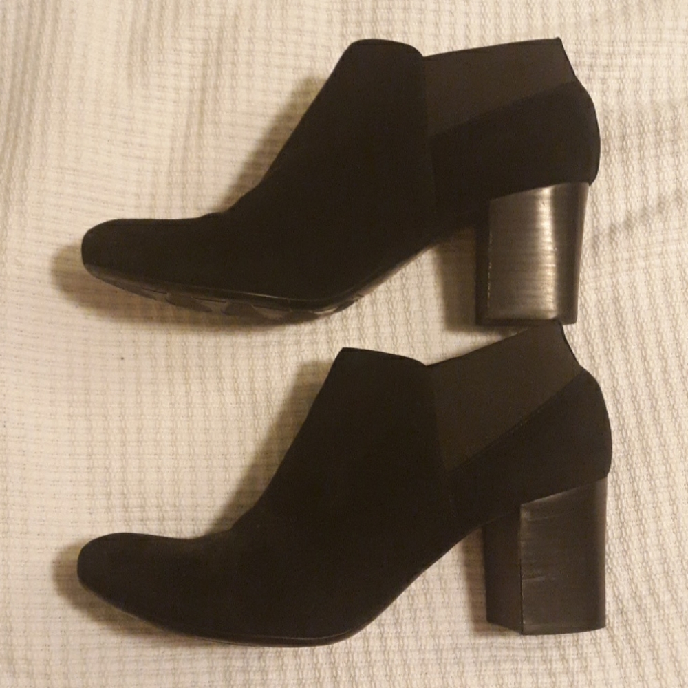 Black suede booties